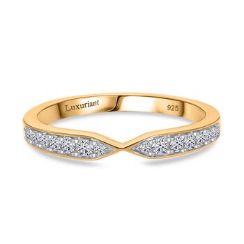LUXURIANT DIAMOND -Lab Grown Diamant VS-EF Ring 925 Silber Gelbgold Vermeil (Gr&ouml;&szlig;e 18.00) ca. 0.25 ct
