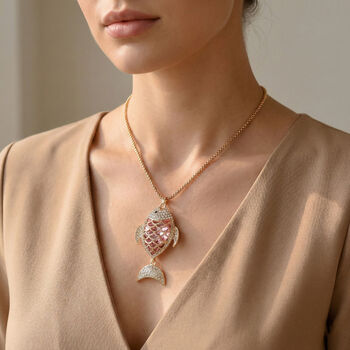 Mehrfarbiger Kristall Anh&auml;nger mit Kette ca. 63.5 cm + 5 cm Extender, Legierung Gelb