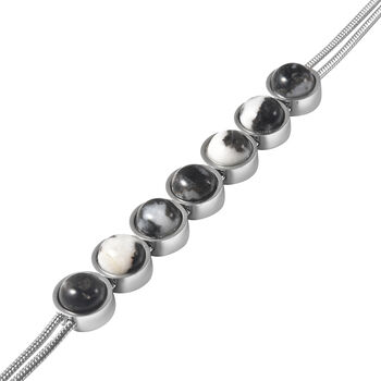 Dendritisches Achat-Armband, ca. 19 cm, 316L Edelstahl ca. 16.45 ct