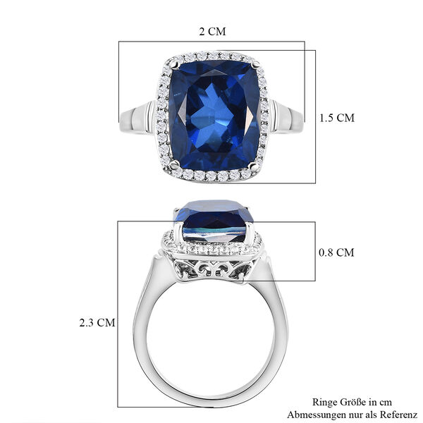 Ceylonfarbener Quarz und Zirkon-Ring, 925 Silber platiniert - 6,64 ct.  image number 7