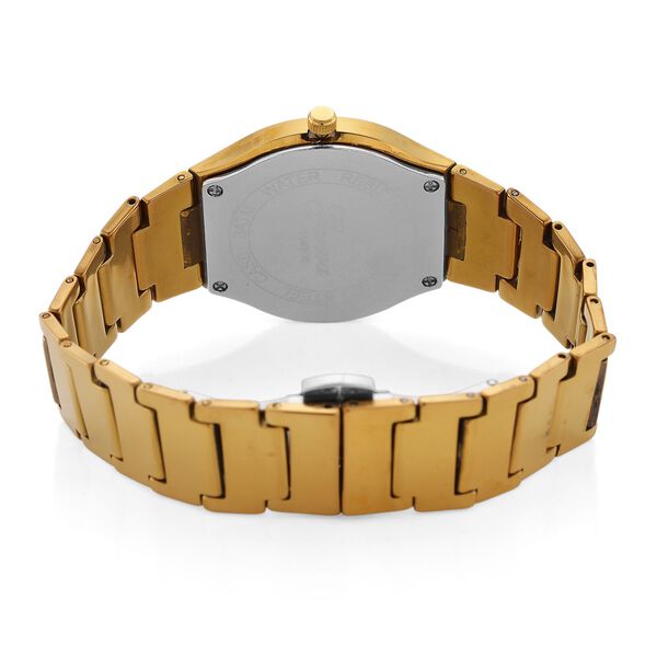 GENOA TIME V2 Uhr mit Japanischem VJ33 Quarzwerk, 36 mm, Zifferblatt mit Kristallen und Datumsanzeige, Armband aus Wolframstahl, 3 ATM wasserdicht, vergoldet image number 6