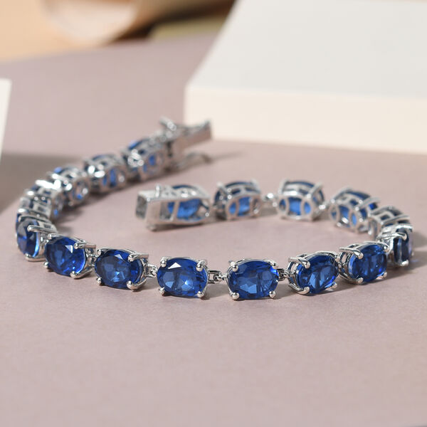 Ceylonfarbenes Quarz-Armband, 19 cm, 925 Silber platiniert - 23,92 ct.  image number 2