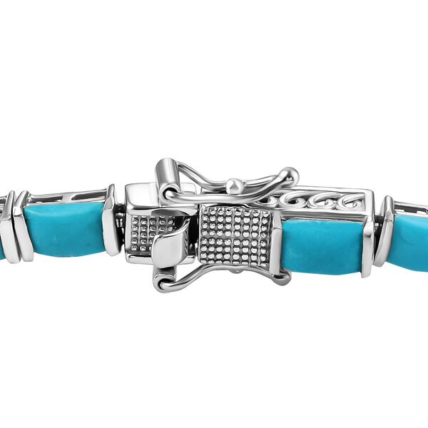 Amerikanisches, natürliches Sleeping Beauty Türkis Armband, ca. 20 cm, 925 Silber platiniert ca. 13,70 ct image number 4