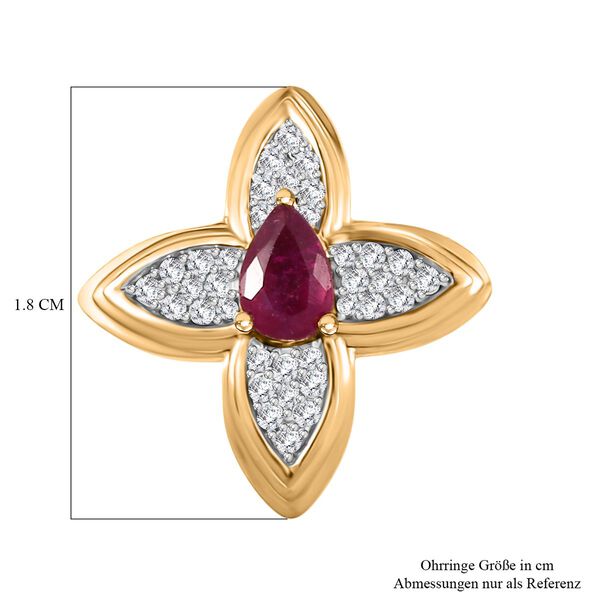 D'Joy Afrikanische Rubin und Zirkon Ohrringe - 2,48 ct. image number 6