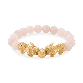 Rosenquarz Armband, flexibel, vergoldet ca. 150,00 ct.