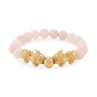 Rosenquarz Flexibles Pixiu Armband, vergoldet ca. 150.00 ct