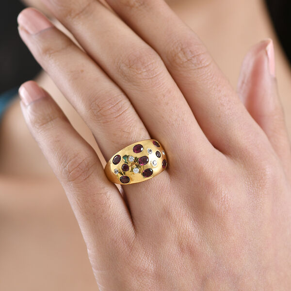 D'Joy AA nat&uuml;rlicher Rhodolith Granat und Zirkon Ring - 2,29 ct. image number 3