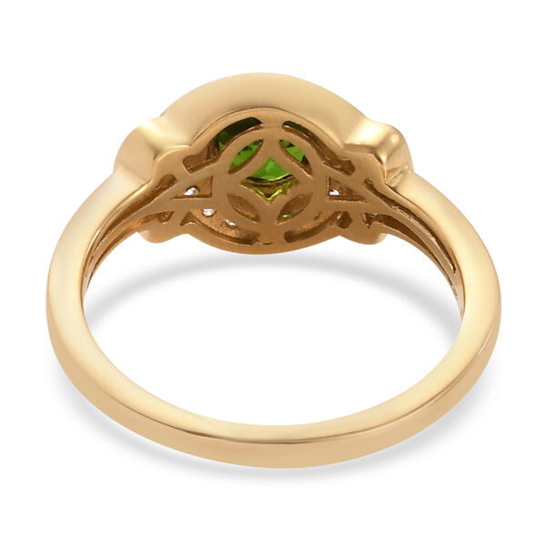 Natürlicher Chromdiopsid und Zirkon Ring 925 Silber vergoldet  ca. 0,81 ct image number 6