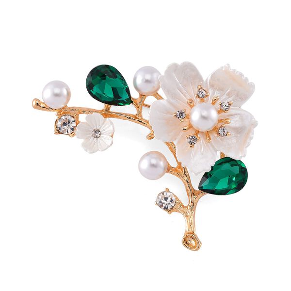 Neongr&uuml;ner Kristall, Harz Brosche Std Gelb