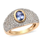 Tansanit und Zirkon-Ring, 925 Silber Gelbgold Vermeil  ca. 1,96 ct image number 3