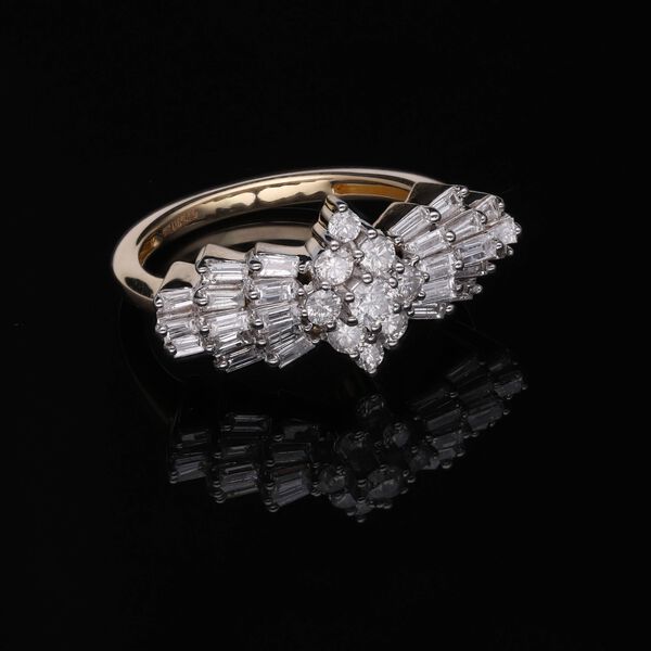 LUXORO SGL zertifizierter I1 G-H Diamant Ballerina-Ring in 585 Gold - 1 ct. image number 2