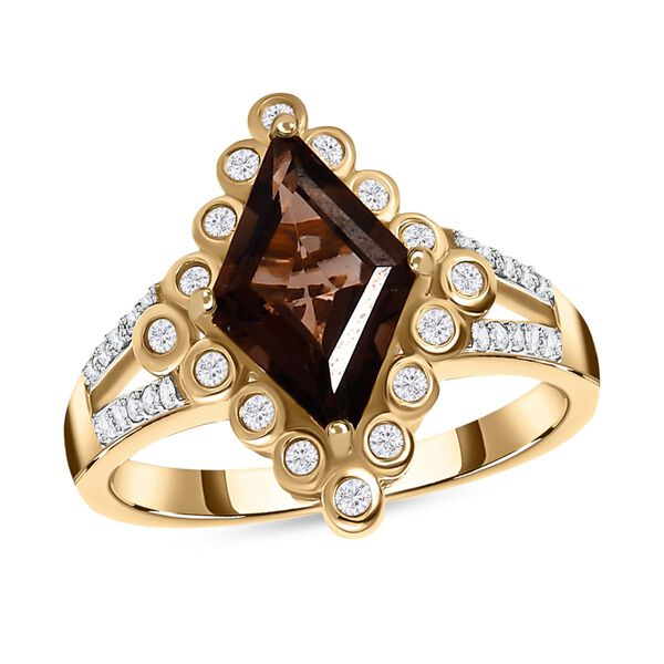 Rauchquarz, Kanchanaburi Blauer Saphir Ring 925 Silber Gelbgold Vermeil (Größe 21.00) ca. 2.25 ct image number 4