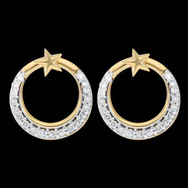 Zweifarbige Diamant-Ohrringe in Silber, 0,23 ct. image number 2