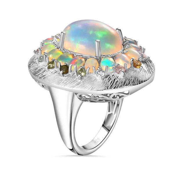 Nat&uuml;rlicher, &auml;thiopischer Welo Opal und Multi-Turmalin-Ring - 6,24 ct. image number 6