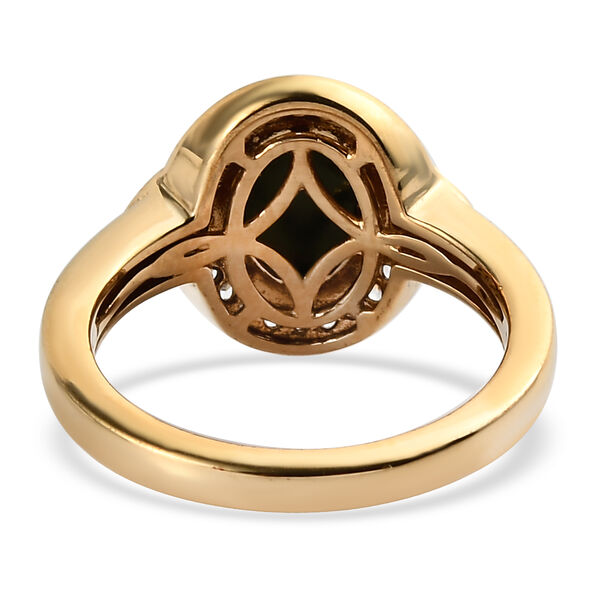 Boulder Opal Triplett und Zirkon Ring 925 Silber vergoldet  ca. 1,13 ct image number 8