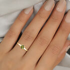 Peridot Solitär Ring 925 Silber 585 Vergoldet image number 2
