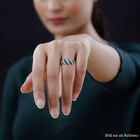 Weißer und blauer Diamant-Ring, 925 Silber platiniert  ca. 0,50 ct image number 2