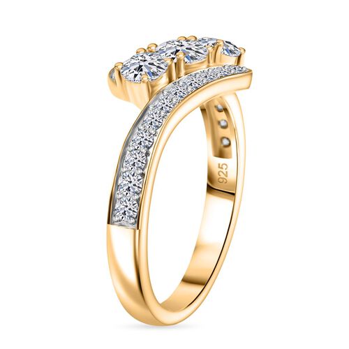 Lab Grown Diamant SI Ring 925 Silber 750 Gelbgold Vermeil (Größe 20.00) ca. 1,00 ct image number 4