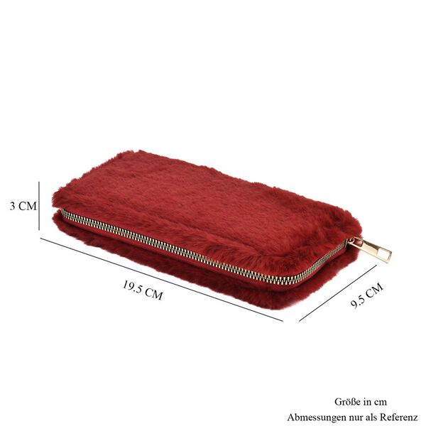 Kunstfell Brieftasche, Dunkelblau image number 7