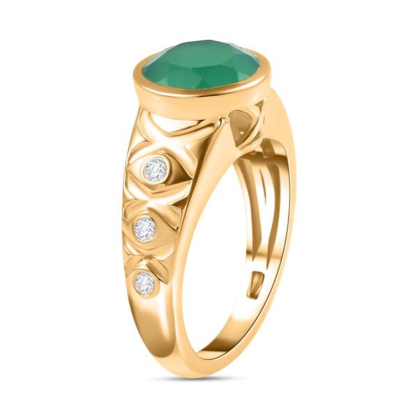 Verde Onyx und Zirkon Ring - 2,94 ct. image number 5