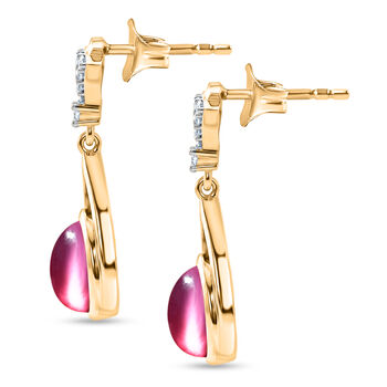 D'Joy Flamingo Mondstein und Zirkon Ohrringe - 2,81 ct.