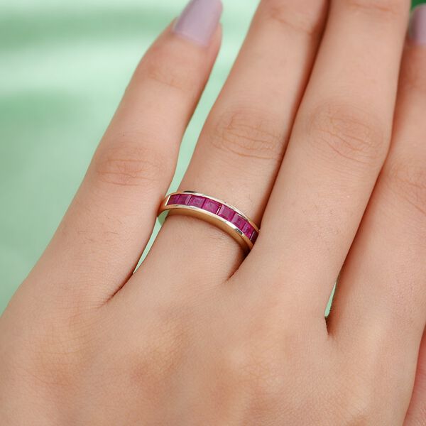 Burmesischer Rubin Halber band Ring 375 Gelbgold image number 3