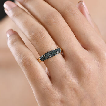 D'Joy blauer und wei&szlig;er Diamant zweifarbiger Ring - 0,35 ct.