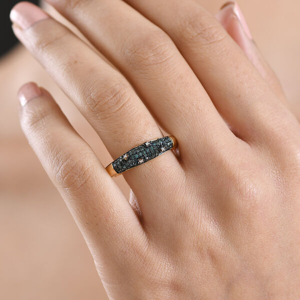 D'Joy blauer und wei&szlig;er Diamant zweifarbiger Ring - 0,35 ct. image number 2