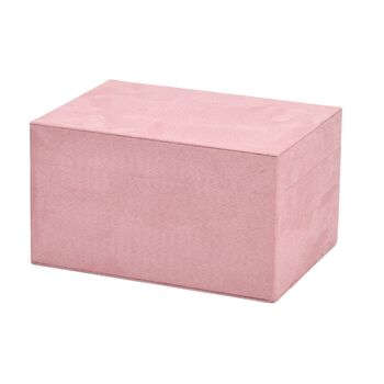 4-lagige Schmuckbox aus Samt mit 10 Silberputzt&uuml;chern, 23,8&times;17&times;14,2 cm, Rosa