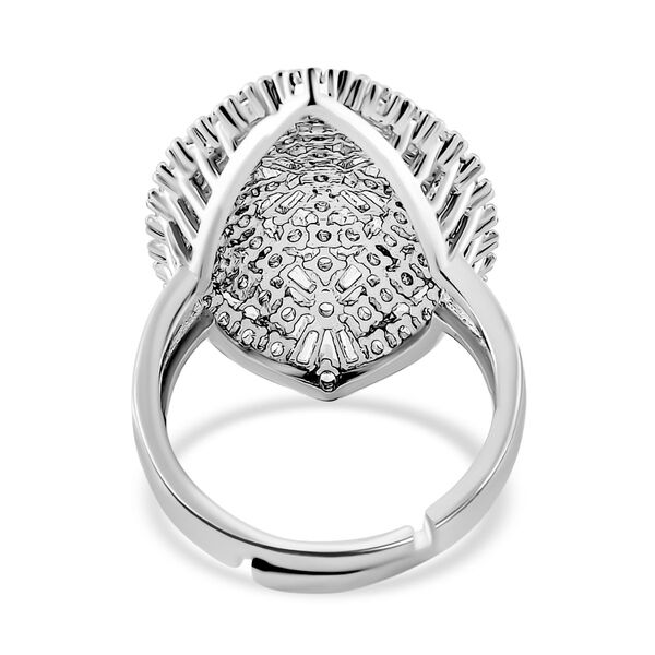 Flexibler weißer Zirkonia-Ring in Silberton image number 3