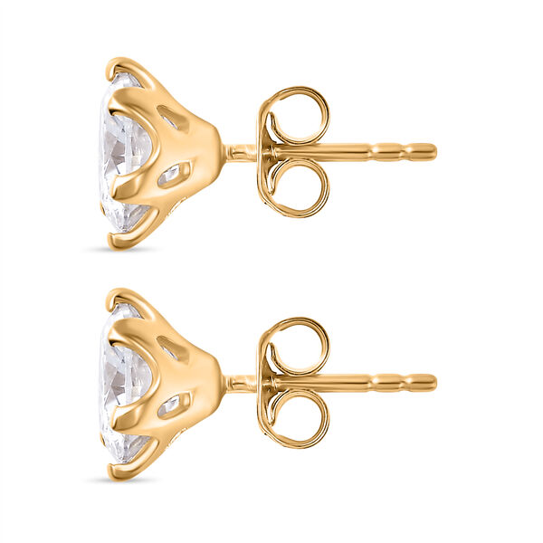 Moissanit Ohrringe, 925 Silber 750 Gelbgold Vermeil - 3,48 ct. image number 5