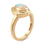 Natürlicher Äthiopischer Opal Ring 925 Silber vergoldet  ca. 0,65 ct image number 4