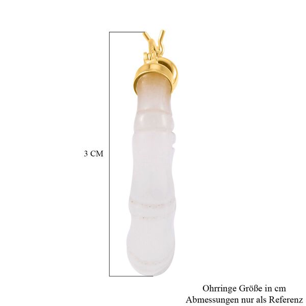 Wei&szlig;e Jade Ohrringe 925 Silber vergoldet ca. 54.60 ct image number 4