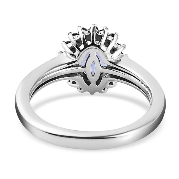 AA Tansanit und blauer Diamant-Ring, 925 Silber platiniert  ca. 1,19 ct image number 6