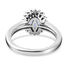 AA Tansanit und blauer Diamant-Ring, 925 Silber platiniert (Größe 16.00) ca. 1,19 ct image number 5