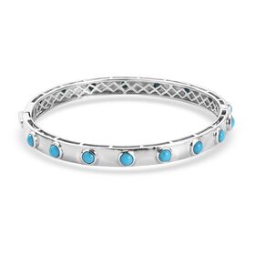 Natürlicher Sleeping Beauty Türkis Armreif in Silber, 3,78 ct.
