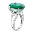 Smaragd-Quarz Triplette Ring, 925 Silber rhodiniert (Größe 17.00) ca. 13.51 ct image number 4