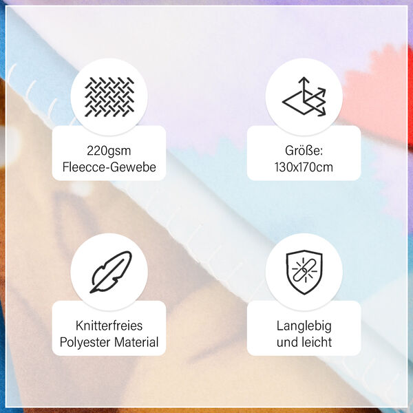 Superweiche Fleece Überwurf mit Schneemann und Weihnachtsmann Muster, Größe 130x170 cm, Mehrfarbig, Schneemann image number 9