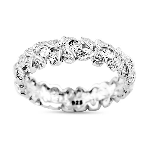 Royal Bali Kollektion - Floraler Silber-Bandring image number 0