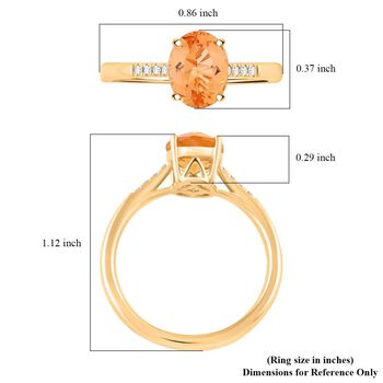 LUXORO zertifiziert und gepr&uuml;ft AAA kaiserlicher Topas und Diamant Ring in 417 Gold - 2,15 ct.