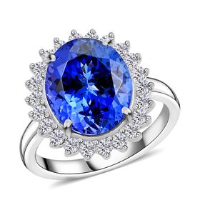 RHAPSODY AAAA Tansanit und VS EF Diamant Ring in 950 Platin- 5,75 ct.