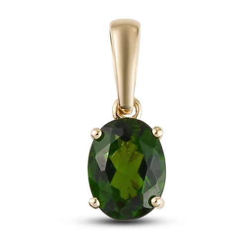 Natürlicher Chromdiopsid-Anhänger, 375 Gelbgold, ca. 1.31 ct image number 0