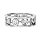 Weißer Diamant Ring, 925 Silber platiniert (Größe 19.00) ca. 0.10 ct