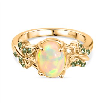 D'Joy AA Nat&uuml;rlicher, &auml;thiopischer Welo Opal und Tsavorit Granat Ring - 1,67 ct.