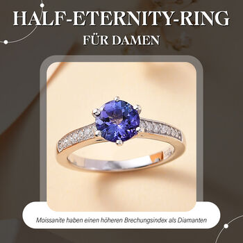 AA Tansanit und Moissanit Ring - 1,50 ct.