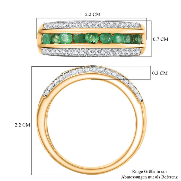 D'Joy AA Smaragd und Zirkon Ring - 0,93 ct. image number 7