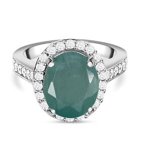 Grandidierit und weißer Zirkon-Ring, 925 Silber platiniert  ca. 4,39 ct