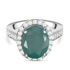 Grandidierit und weißer Zirkon-Ring, 925 Silber platiniert (Größe 16.00) ca. 4.39 ct