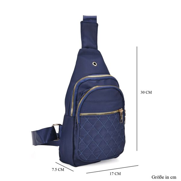 Rucksack mit RFID-Schutz in Steppoptik, 17x7,5x30cm, Marineblau image number 7