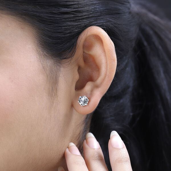 Wei&szlig;er Kristall Ohrringe, 925 Silber image number 3